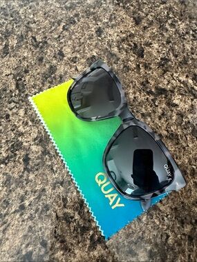 Quay Australia Black Tortoiseshell Sunglasses with Black Lenses